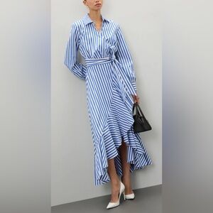 Kate Spade New York Julia Stripe Wrap Dress; Blue and White